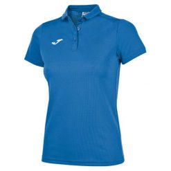 Damska koszulka polo Joma Hobby. Niebieskie bluzki damskie Joma, l, bez wzorów, z bawełny, sportowe, bez kołnierzyka, bez ramiączek. Za 230.50 zł.