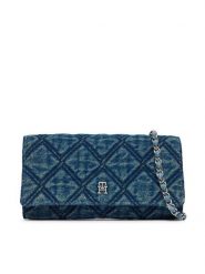 Tommy Hilfiger Torebka Th Feminine Wallet Chain Denim AW0AW18903 Niebieski. Niebieskie listonoszki damskie Tommy Hilfiger, bez wzorów, z denimu, bez dodatków. Za 449.99 zł.
