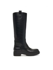Armani Exchange Kozaki XW003089 AF17451 UC001 Czarny. Czarne kozaki damskie Armani Exchange, bez wzorów, ze skóry, bez obcasa, na płaskiej podeszwie, bez zapięcia. Za 1,169.00 zł.