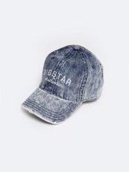 Czapka unisex z daszkiem jeansowa z efektem postarzania niebieska Densi 400. Niebieskie czapki damskie BIG STAR, bez wzorów, z denimu, retro. W wyprzedaży za 79.99 zł.