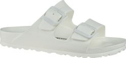 Birkenstock Arizona EVA - Klapki damskie, białe, r.38 (129443). Białe klapki damskie Birkenstock, bez wzorów, bez obcasa, bez zapięcia. Za 216.30 zł.