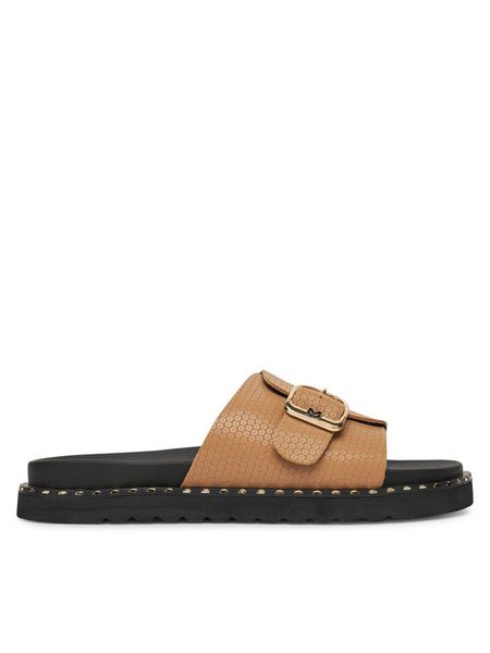 MEXX Klapki MX/019C-HY Beżowy. Brązowe klapki damskie Mexx, bez wzorów, ze skóry, bez obcasa, bez zapięcia. Za 137.99 zł.