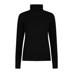 Sweter okrągły dekolt z wełny merino damski CMP. Czarne swetry nierozpinane damskie CMP, na zimę, bez wzorów, z wełny, bez kołnierzyka, bez ramiączek. Za 290.50 zł.
