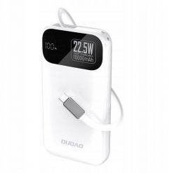Powerbank Dudao K31 10000 mAh 22,5W PD z wbudowanym kablem biały. Białe powerbanki Dudao. Za 68.63 zł.