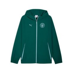 Kurtka dresowa Manchester City Pumatech. Zielone kurtki męskie Puma, bez wzorów, z dresówki, sportowe, bez kaptura. Za 385.00 zł.