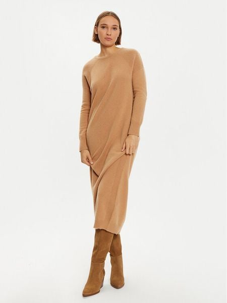 Liu Jo Sukienka dzianinowa WF4533 MS009 Brązowy Regular Fit. Brązowe sukienki damskie Liu Jo, xs, bez wzorów, z dzianiny, bez kołnierzyka, bez ramiączek. Za 569.99 zł.