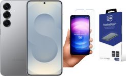 Smartfon Samsung Galaxy S25 5G 12/128GB Srebrny (SM-S931BZS) + FlexibleGlass. Szare smartfony SAMSUNG. Za 2,700.00 zł.