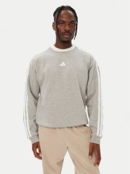 Adidas Bluza Essentials 3-Stripes Fleece KY4158 Szary Regular Fit. Szare bluzy męskie Adidas, l, bez wzorów, z syntetyku, bez ramiączek, bez kaptura. Za 219.99 zł.