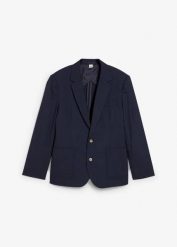 Marynarka o regularnym kroju. Niebieskie garnitury męskie bonprix, m, bez wzorów, bez kołnierzyka, bez ramiączek. Za 309.99 zł.