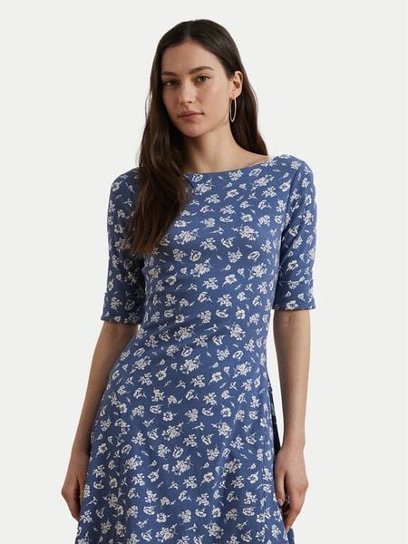LAUREN RALPH LAUREN Sukienka codzienna 200976993001 Niebieski Regular Fit. Niebieskie sukienki damskie Lauren Ralph Lauren, na co dzień, s, bez wzorów, z bawełny, bez kołnierzyka, bez ramiączek, proste. Za 579.99 zł.