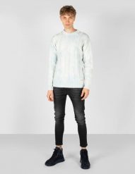 Takeshy Kurosawa Sweter | 83063 | Maglia Treccia Sfumata | Mężczyzna | Biały, Szary. Białe swetry męskie Takeshy Kurosawa, m, bez wzorów, z bawełny, bez kołnierzyka, bez ramiączek. W wyprzedaży za 319.00 zł.