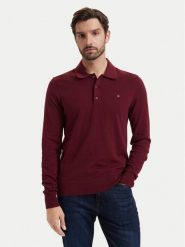 Tommy Hilfiger Sweter MW0MW36519 Bordowy Regular Fit. Czerwone swetry męskie Tommy Hilfiger, m, bez wzorów, z bawełny, bez kołnierzyka, bez ramiączek. Za 569.99 zł.