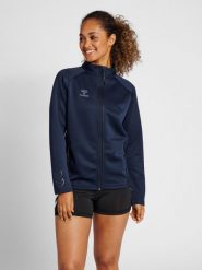 Bluza do piłki ręcznej damska Hummel Cima XK zapinana na zamek. Brązowe bluzy damskie Hummel, na wiosnę, xl, bez wzorów, z dresówki, klasyczne, bez ramiączek, bez kaptura. Za 231.40 zł.