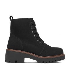 Trzewiki Clara Barson. Czarne botki damskie Clara Barson, bez wzorów, bez obcasa, na płaskiej podeszwie, bez zapięcia. Za 119.99 zł.