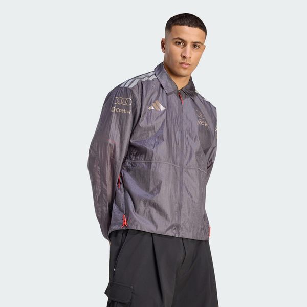 KURTKA AUDI REVOLUT F1 TEAM DRIVER PADDOCK. Fioletowe kurtki męskie Adidas, xl, bez wzorów, z materiału, eleganckie, bez kaptura. Za 699.00 zł.