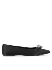 DeeZee Baleriny R24SS04000 Czarny. Czarne balerinki damskie DeeZee, bez wzorów, z materiału, bez obcasa, bez zapięcia. Za 79.99 zł.