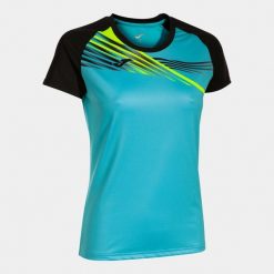Koszulka Sportowa Joma Elite X dla Kobiet - Fluorescencyjny Turkus - XL. Czarne koszulki sportowe damskie Joma, xl, bez wzorów, z elastanu, bez ramiączek, do biegania. Za 169.99 zł.