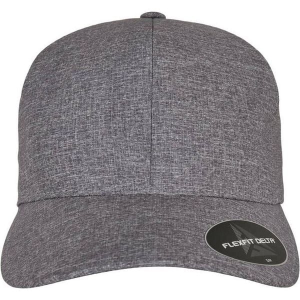 Czapka Z Daszkiem Delta Carbon. Szare czapki damskie FLEXFIT, bez wzorów, z materiału. Za 99.99 zł.