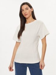 United Colors Of Benetton T-Shirt 3BL0D106A Écru Regular Fit. T-shirty damskie United Colors Of Benetton, s, bez wzorów, z bawełny, bez kołnierzyka, bez ramiączek. W wyprzedaży za 59.99 zł.