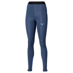 Damskie legginsy Mizuno Core Impulse. Niebieskie legginsy damskie Mizuno, bez wzorów, z materiału. Za 261.55 zł.