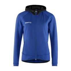 Damska kurtka dresowa z pełnym zamkiem błyskawicznym Craft Extend. Niebieskie kurtki sportowe damskie Craft, xl, bez wzorów, z dresówki, bez ramiączek, z kapturem, do biegania. Za 382.50 zł.