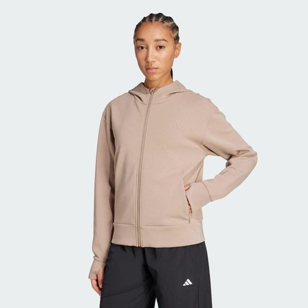 Bluza z kapturem Designed 4 Training Full-Zip. Czarne bluzy damskie Adidas, s, bez wzorów, z bawełny, bez ramiączek, z kapturem. Za 299.00 zł.