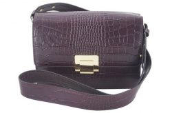 Wężowa listonoszka skórzana BARBERINI'S bordowa 747-5. Czerwone torebki wizytowe damskie Barberinis, bez wzorów, z materiału, na ramię, z tłoczeniem, bez dodatków. Za 280.99 zł.