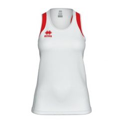 Damski tank top Errea Starter. Białe topy damskie ERREA, bez wzorów, bez kołnierzyka, bez ramiączek. Za 195.50 zł.