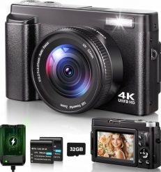 IXNAIQY DC101 Aparat cyfrowy 4K 48MP 16x zoom kompaktowa kamera 800mAh 32G. Aparaty kompaktowe AgfaPhoto. Za 906.23 zł.