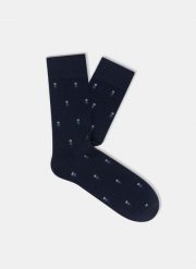 Granatowe skarpetki w kropki P000B-SX-516-G. Skarpety męskie Pako Lorente, bez wzorów, z dzianiny. Za 39.99 zł.