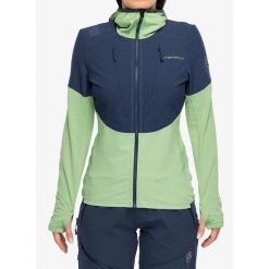 Bluza z kapturem damska La Sportiva Session Tech Hoody. Zielone bluzy damskie La Sportiva, na zimę, bez wzorów, sportowe, bez ramiączek, z kapturem. Za 572.19 zł.