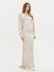 PINKO Sukienka wieczorowa 104497 A29L Écru Slim Fit. Sukienki damskie Pinko, l, bez wzorów, z syntetyku, wizytowe, bez kołnierzyka, bez ramiączek. Za 869.99 zł.
