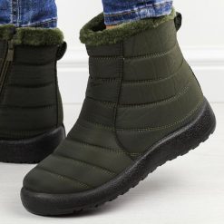 Zielone zimowe śniegowce damskie Potocki 33069. Zielone śniegowce damskie POTOCKI, z jeansu, bez zapięcia. Za 139.00 zł.
