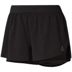 Spodnie treningowe damskie Reebok Epic Short. Czarne spodnie dresowe damskie Reebok, bez wzorów, sportowe, krótkie. Za 222.00 zł.