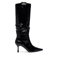 Kozaki KARL LAGERFELD. Czarne kozaki damskie KARL LAGERFELD, bez wzorów, bez obcasa, na szpilce, bez zapięcia. Za 1,449.00 zł.
