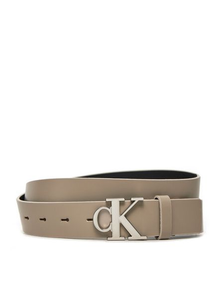 Calvin Klein Pasek Damski K60K612289 Beżowy. Brązowe paski damskie Calvin Klein, bez wzorów, ze skóry. Za 149.99 zł.