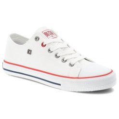 Białe Trampki Big Star Sportowe Obuwie Damskie. Białe trampki i tenisówki damskie BIG STAR, bez wzorów, z gumy, bez zapięcia. Za 119.00 zł.