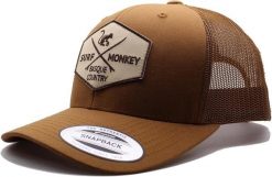 Czapka trucker – 5paneli / dla dorosłych / rozmiar uniwersalny (brązowa/czarna). Brązowe czapki damskie SURF MONKEY, z aplikacjami, z bawełny, eleganckie. Za 159.95 zł.