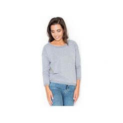 Bluza K235 Szary. Szare bluzy damskie Katrus, xl, bez wzorów, z bawełny, klasyczne, bez ramiączek, bez kaptura. Za 89.00 zł.
