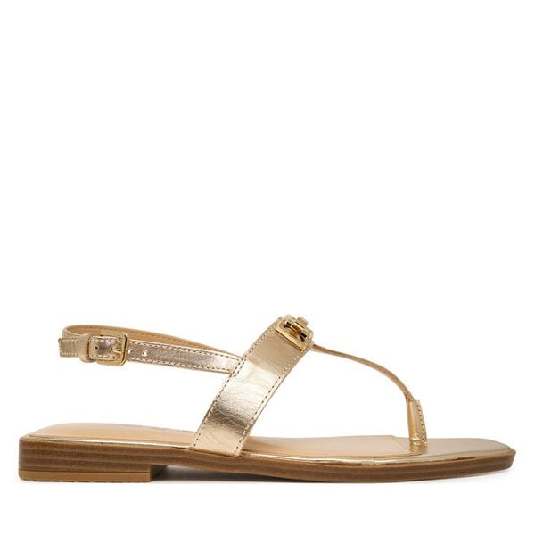 Sandały Guess. Żółte sandały damskie Guess, z aplikacjami, bez obcasa, na płaskiej podeszwie, bez zapięcia. Za 379.99 zł.