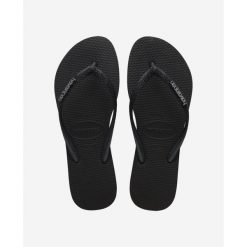 Klapki damskie Havaianas Slim Glitter II. Czarne klapki damskie Havaianas, bez wzorów, sportowe, bez obcasa, bez zapięcia. Za 232.50 zł.