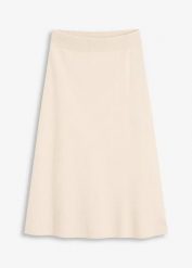 Rozkloszowana spódnica z dzianiny. Brązowe spódnice damskie bonprix, bez wzorów, z dzianiny, eleganckie, rozkloszowane. Za 132.99 zł.