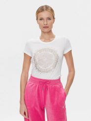 Guess T-Shirt Camelia W4RI47 J1314 Biały Slim Fit. Białe t-shirty damskie Guess, xs, z aplikacjami, z bawełny, bez kołnierzyka, bez ramiączek. Za 139.99 zł.
