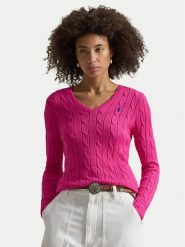 Polo Ralph Lauren Sweter 211971870509 Różowy Slim Fit. Czerwone swetry nierozpinane damskie Polo Ralph Lauren, m, bez wzorów, z bawełny, bez kołnierzyka, bez ramiączek. Za 949.99 zł.