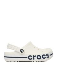 Crocs Klapki Bayaband Clog 205089-126 Biały. Białe klapki damskie Crocs, bez wzorów, z tworzywa sztucznego, bez obcasa, bez zapięcia. Za 229.99 zł.
