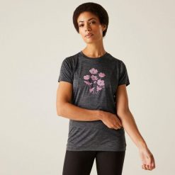 Koszulka turystyczna damska Fingal IX. Szare bluzki damskie Regatta, bez wzorów, z tkaniny, casualowe, bez kołnierzyka, bez ramiączek. Za 140.00 zł.