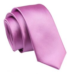 Krawat (Śledź) Męski 5 cm, Różowy, Wąski, Gładki -ALTIES. Czerwone krawaty i muchy Alties, bez wzorów, z tkaniny, eleganckie. Za 35.00 zł.