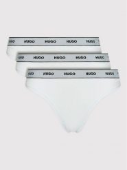 Hugo Komplet 3 par stringów 50469681 Biały. Białe majtki damskie Hugo, z bawełny. Za 109.99 zł.