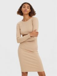 Vero Moda Sukienka codzienna Lavender 10270478 Beżowy Regular Fit. Brązowe sukienki damskie Vero Moda, na co dzień, l, bez wzorów, z bawełny, bez kołnierzyka, bez ramiączek, proste. Za 129.99 zł.