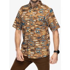 Koszula turystyczna męska Kavu River Wrangler. Zielone koszule męskie KAVU, m, bez wzorów, casualowe, bez kołnierzyka, bez ramiączek. Za 387.99 zł.